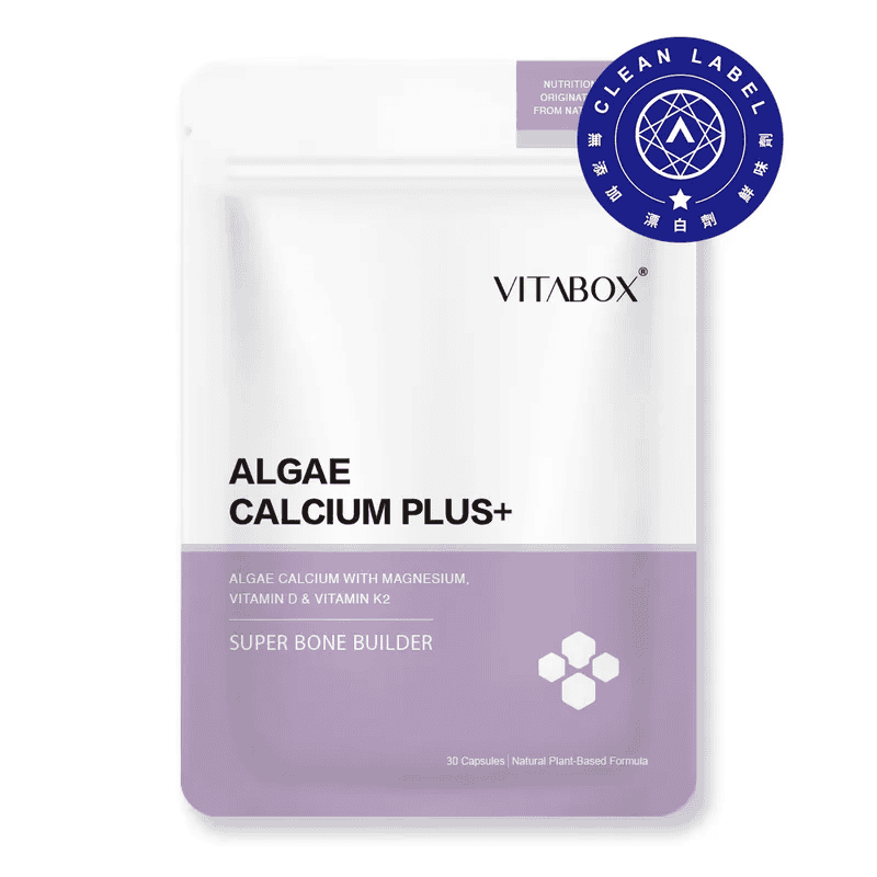 補鈣保健食品｜VITABOX® 愛爾蘭高比例海藻鈣+海洋鎂+鷹嘴豆K2
｜鈣鎂